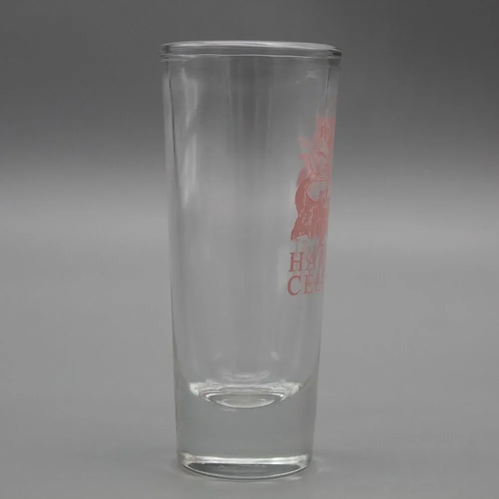 Vintage Harvest Cellars Shot Glass Red Floral Logo Design